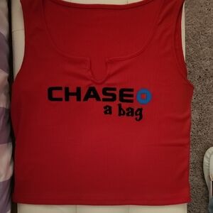 Chaser Red Fitted Crop Tank Top